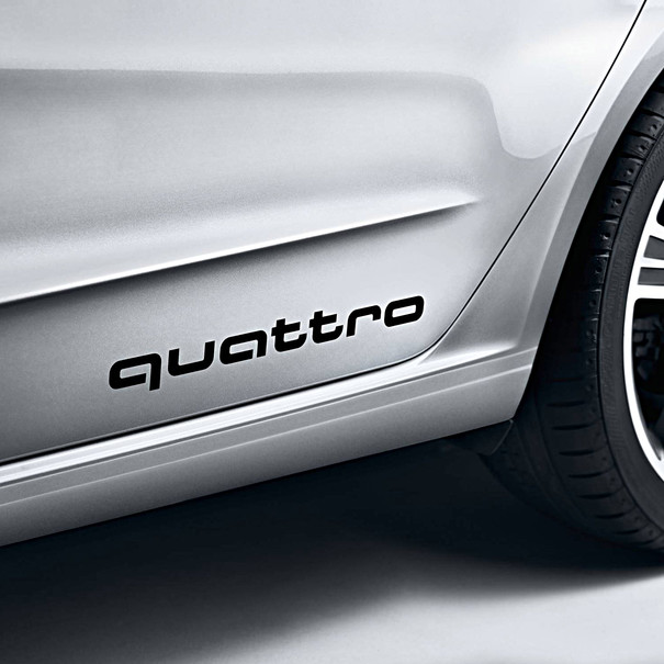 Audi quattro sticker, zwart