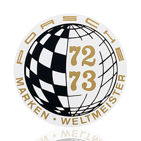 Porsche Auto raamsticker - Marken-Weltmeister 72-73