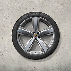 Porsche 21 inch Exclusive Design Sport platinazilver complete zomerset voor Macan III