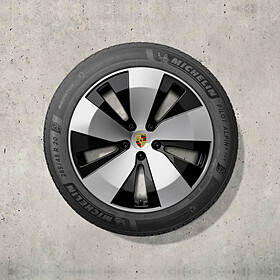 Porsche 20 inch Macan complete winterwielenset zwart gespoten (hoogglans)