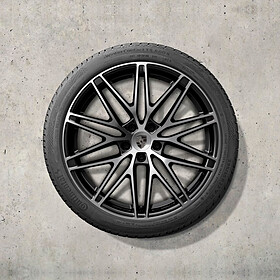 Porsche 22 inch RS Spyder Design complete winterwielenset zwart gespoten (hoogglans)