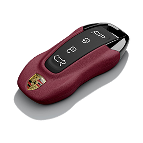 Porsche Autosleutel kapjes leder bordeauxrood