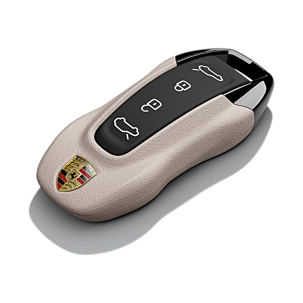 Porsche Autosleutel kapjes leder kalk beige