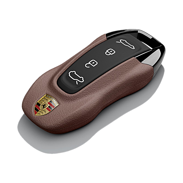 Porsche Autosleutel kapjes leder truffelbruin