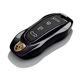 Porsche Autosleutel kapjes gespoten diepzwart metallic