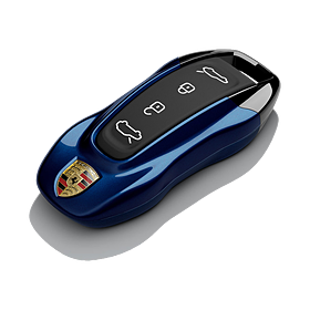 Porsche Autosleutel kapjes gespoten gentiaanblauw metallic
