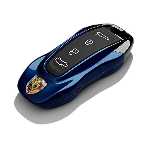 Porsche Autosleutel kapjes gespoten gentiaanblauw metallic