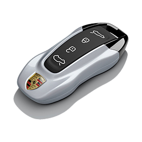 Porsche Autosleutel kapjes gespoten ijsgrijs metallic