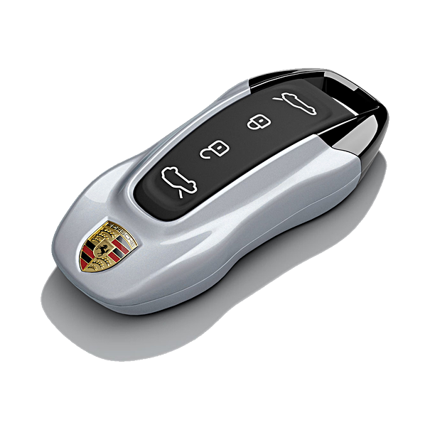 Porsche Autosleutel kapjes gespoten ijsgrijs metallic