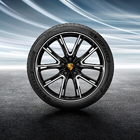 Porsche 21 inch Exclusive Design zwart (hoogglans) complete zomerset voor Panamera (G2)