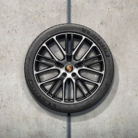 Porsche 21 inch Panamera Exclusive Design Sport zwart (hoogglans) complete zomerset voor Panamera (G2-2)