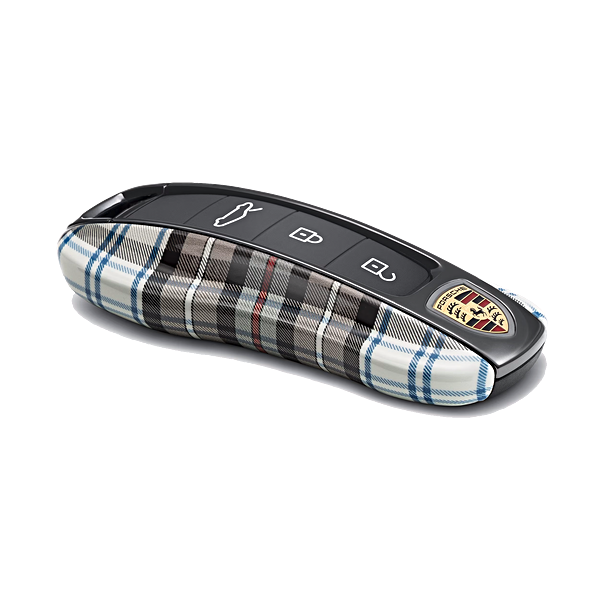 Porsche Autosleutel kapjes gespoten in Turbo 50 Tartan design
