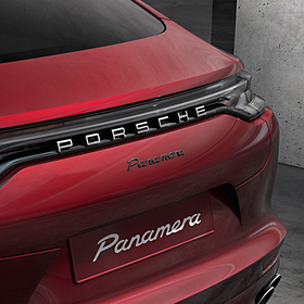Porsche Embleem hoogglans zwart 'Panamera 4S'