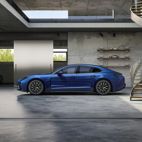 Porsche 21-inch Panamera Exclusive Design complete winterwielenset, zwart (hoogglans) met glanzende voorvlak