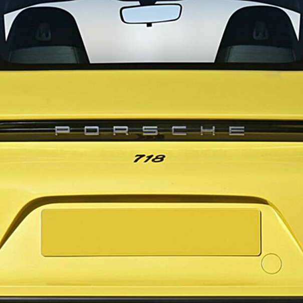 Porsche Embleem hoogglans zwart '718"