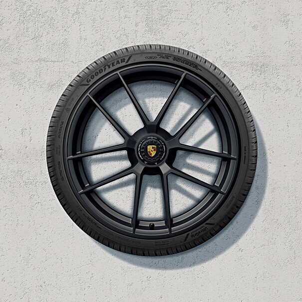 Porsche 20-/21 inch Carrera GTS complete winterwielenset met centrale wielmoer gespoten in zwart (zijdeglans
