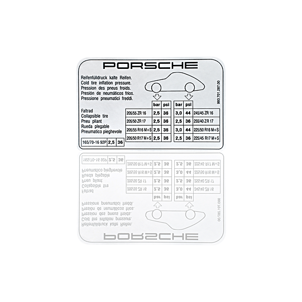 Sticker 'bandenspanning' - Porsche 993