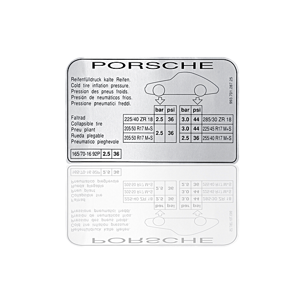 Sticker 'bandenspanning' - Porsche 993 Turbo
