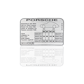 Sticker 'bandenspanning' - Porsche 993 Carrera S