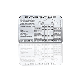 Sticker 'bandenspanning' - Porsche 993 Coupé, Cabrio en Targa