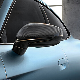 Porsche Buitenspiegel bovenzijden in carbon voor Taycan (zonder inklapbare spiegels)