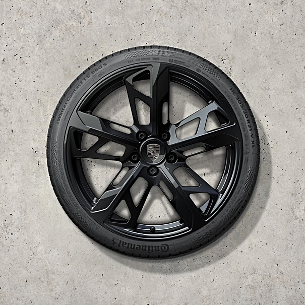 Porsche 21-inch Cross Turismo Design complete winterwielenset, zwart (hoogglans)
