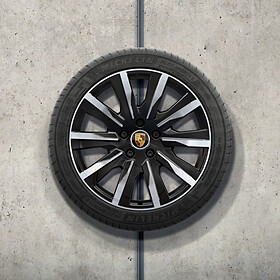 Porsche 20 inch Taycan Tequipment Design zwart (hoogglans) complete zomerwielenset voor Taycan