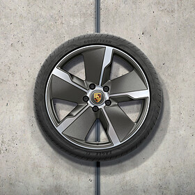 Porsche 21 inch Taycan Exclusive Design platina (zijdeglans) complete zomerwielenset voor Taycan