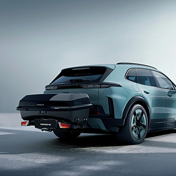 Porsche Transportbox op fietsendrager