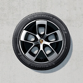 Porsche 21-inch Cayenne Turbo Aero complete set winterwielen, gelakt in zwart (hoogglans) met glanzende voor