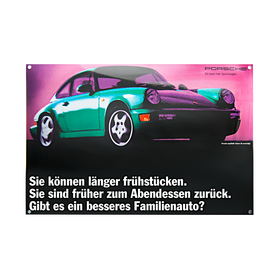 Porsche Emaille schild - 964 - De ideale familieauto