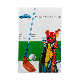 Porsche Emaille schild - Vintage Golf