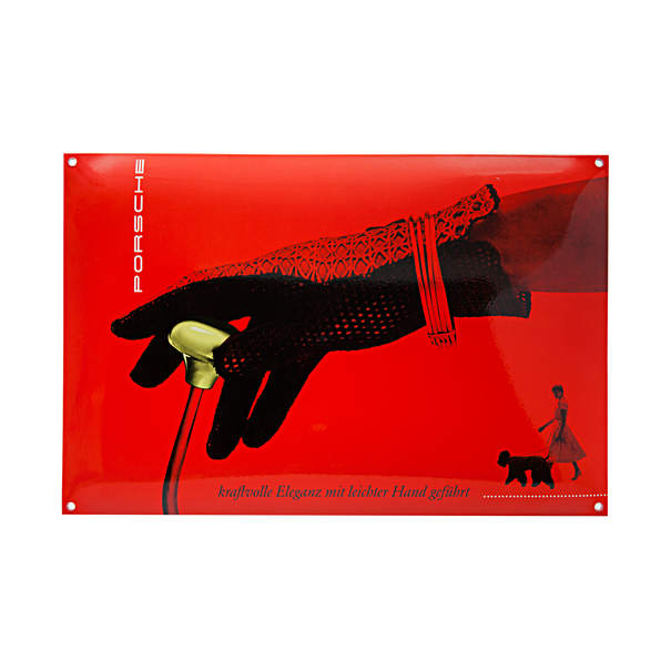 Porsche Emaille schild - Rood pop-art