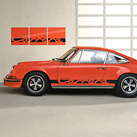 Porsche Carrera Colour Collection – wanddecoratie bloedsinaasappel/zwart