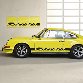 Porsche Carrera Colour Collection – wanddecoratie lichtgeel/zwart
