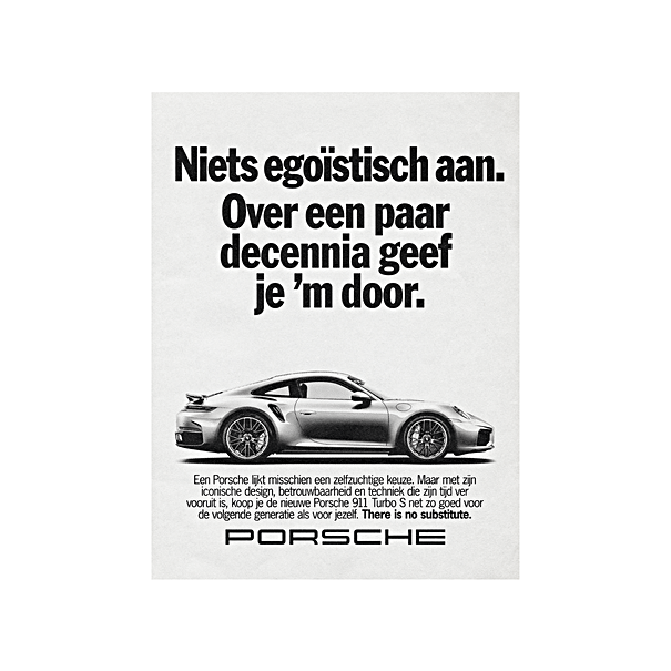 Porsche Poster 911 Turbo S - There is no substitute - Limited Edition