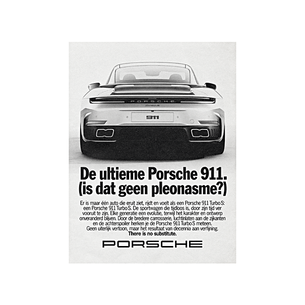 Porsche Poster 911 Turbo S - There is no substitute - Limited Edition
