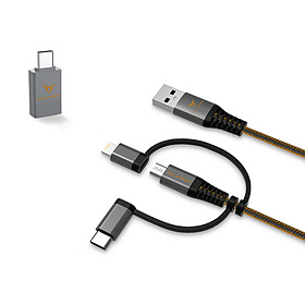 SEAT 3-in-1 oplaad-/data-kabel - USB A met USB C USB A adapter