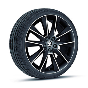 SKODA 17 inch lichtmetalen zomerset, Savio, zwart metallic