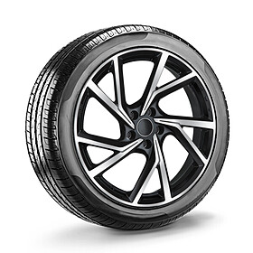 Volkswagen 17 inch all-seasonset stijl 2 zwart gepolijst - Polo