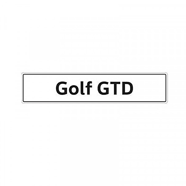 Volkswagen Kentekenplaat Golf GTD